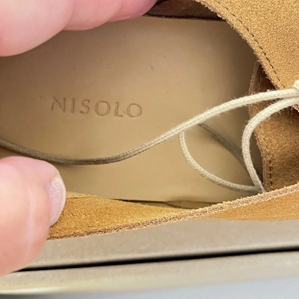 Nisolo Lightweight Flex Derby Mens Size 9 Tan Suede Leather MF-0031‎